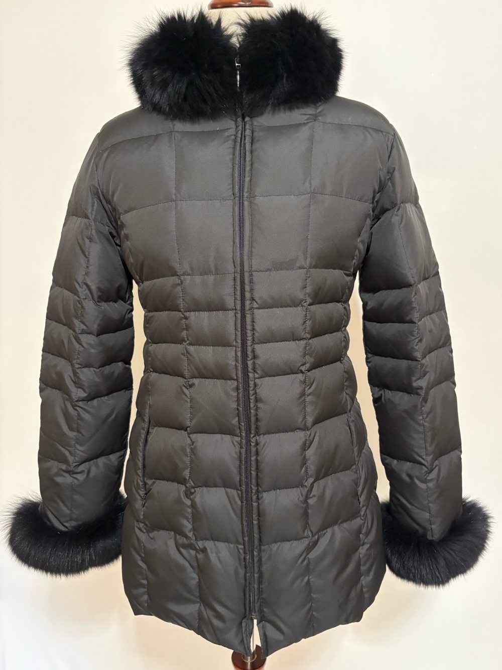 Marvin Richard’s Vintage Y2K Black Fur-Trim Feather Down Puffer Jacket Size Sm